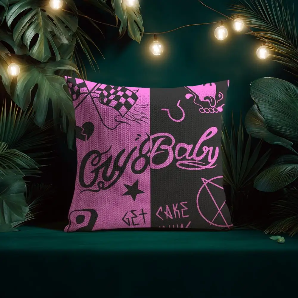 L-Lil Peep H-Hell Boy كيس وسادة كتان طبيعي نسيج عضوي طباعة على الوجهين قابلة للتنفس مثالية للديكور المنزلي