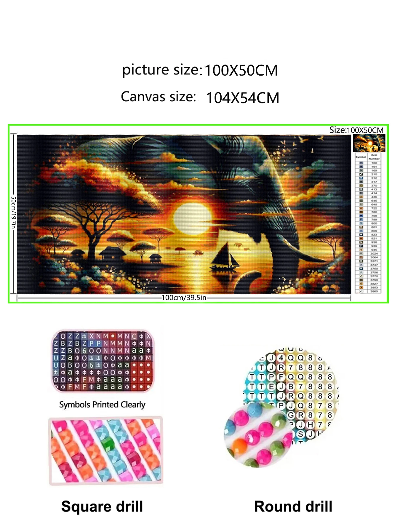 Vibrant Elephant African Landscape Sunset Diy Diamond Painting Large Size Full Diamond Mosaic Art Embroidery Home Decor Gift