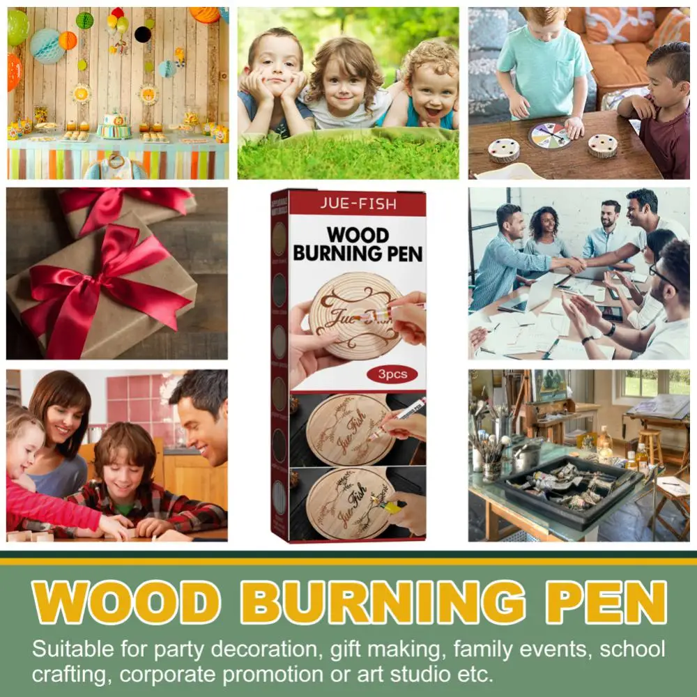 Double-Ended Wood Burning Pen Set, marcador para gravura detalhada, pintura de madeira DIY para artistas, 1 a 5pcs