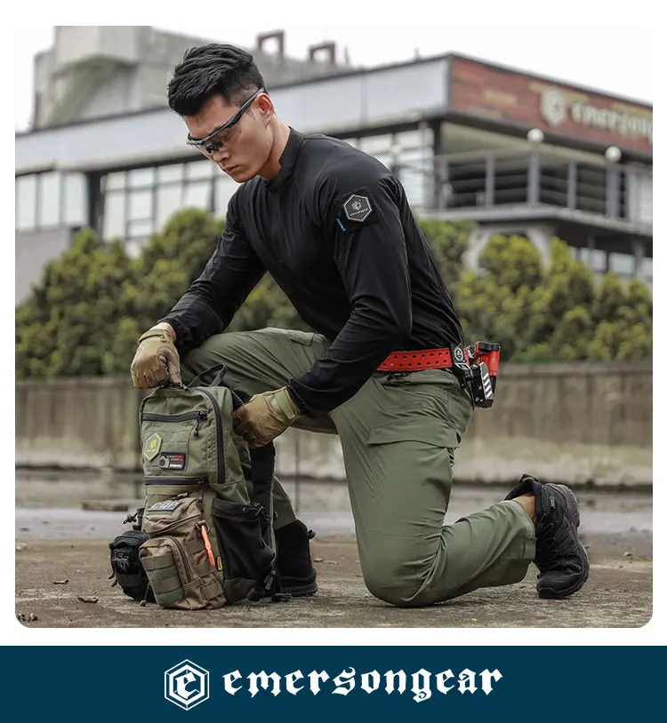 Emersongear Blue Label Hunter Sonnenschutz-T-Shirt, langärmeliges Poloshirt, tägliches Oberteil, T-Shirt, Fitness, ergonomisch, elastisch, UPF100+ – Detail 11