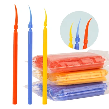 Cuñas desechables para huecos de dientes, accesorio de plástico Interdental con mango largo, recambio de Matrice, materiales de odontología, 100 piezas