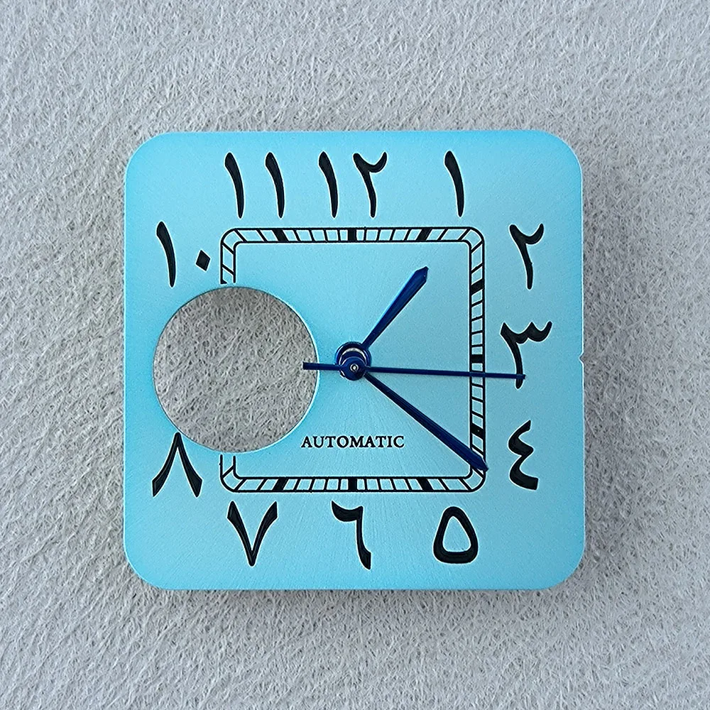 NH38-Zifferblatt, römische/arabische Ziffer, Herrenuhr, quadratisches Zifferblatt, Zifferblatt, individuelles Logo, passend für NH38-Uhrwerk, Uhrenzubehör