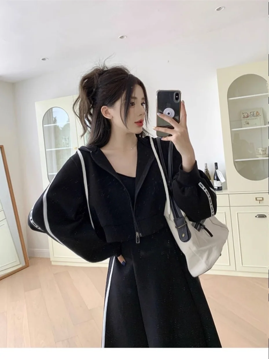 Grande taille femme Sweat Dr deux pièces ensemble décontracté Spor minceur printemps automne vêtements d'extérieur à la mode grande taille Fem Clot...