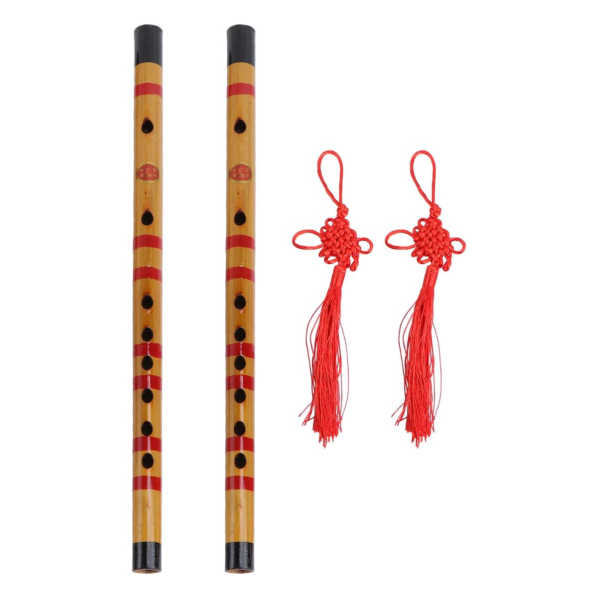 

1 Set/2pcs Bamboo Flute Traditional Musical Instrument for Beginner (Natural Color Flute+Chinese Knot+Flute Diaphragm, Random