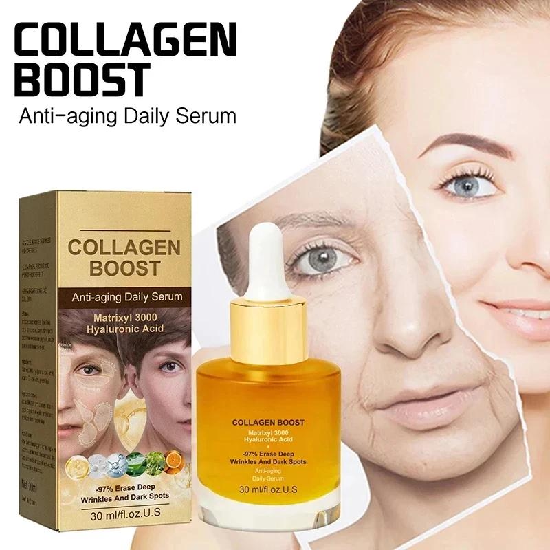 Collagen Face Serum Wrinkle Removalr Whitening Moisturizing Fade Fine Lines Dark  Anti Aging Spots Korean Face Care Cosmetics