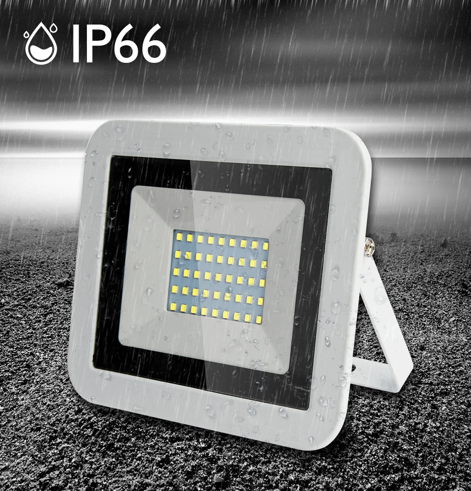 

White Shell Spotlight Ultra Thin Led Flood Light Spotlight Outdoor AC220V IP65 Path Garden Street Gate Wall Lamp Flood Lighting