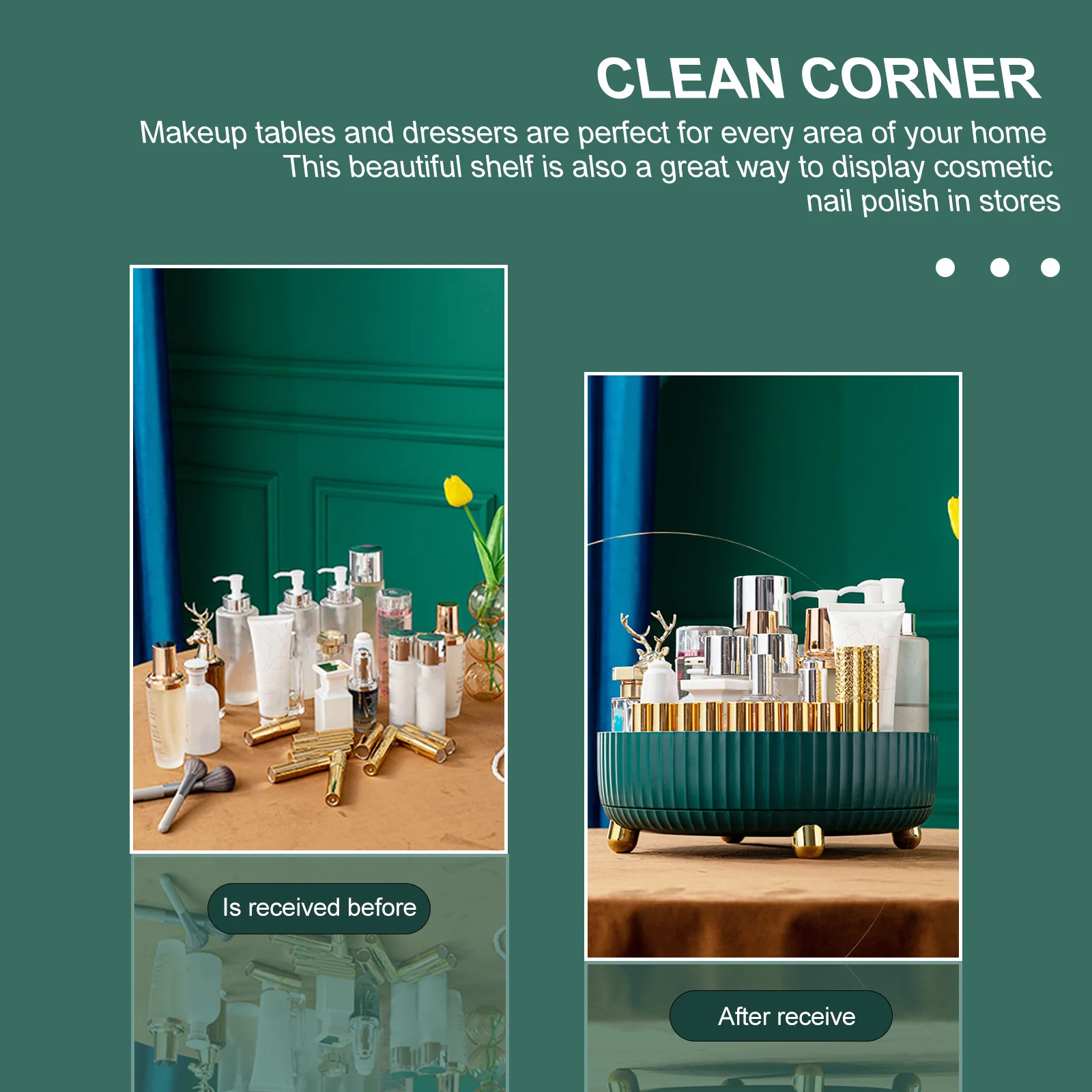 

Cosmetics Organizer Large Capacity Makeup Storage Box Desktop Skin Care Products Holder Practical Container