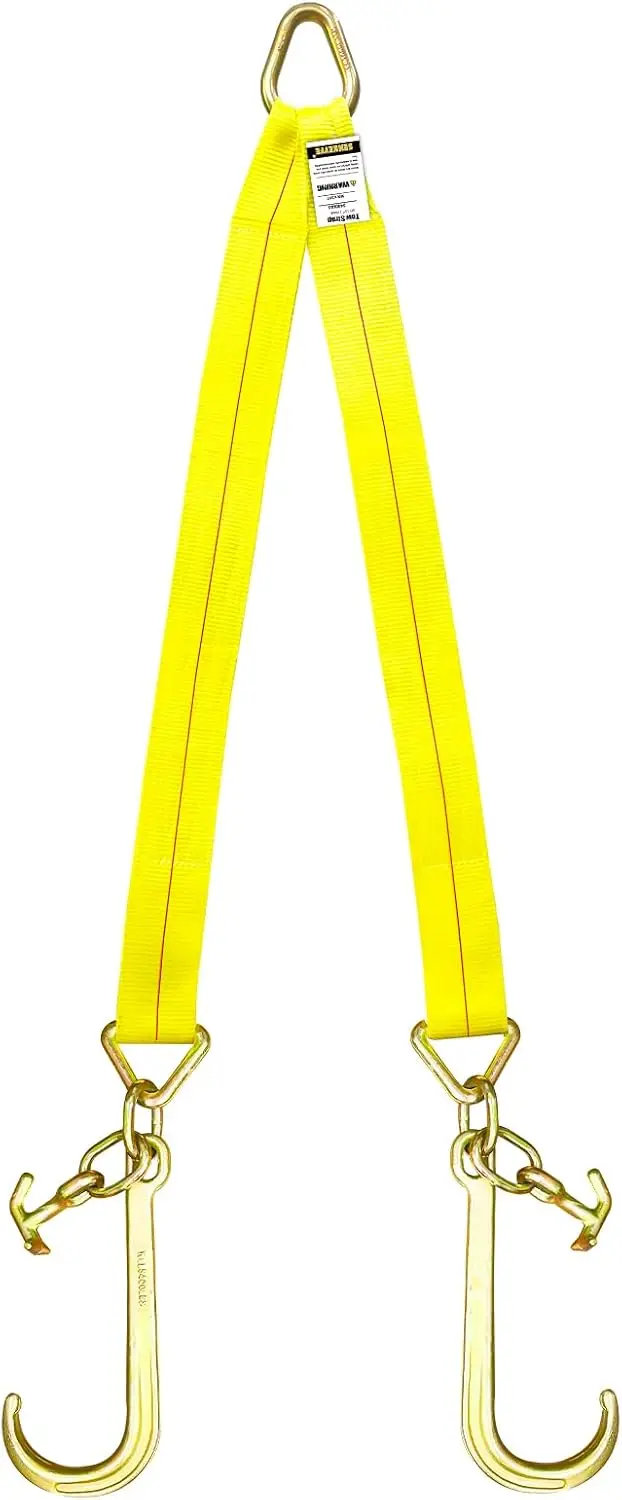 

3" x 36" Recovery V-Strap with Tow Straps & J Hooks, 5400LBS Capacity for Wrecker and Car Hauler