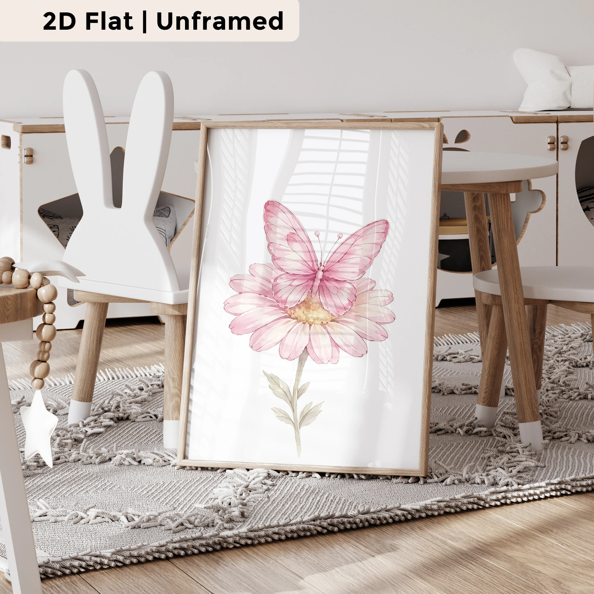 3pcs Personalized Custom Name Daisies And Butterflies  Wall Art Print Picture Canvas Poster Painting For Living Room Home Decor