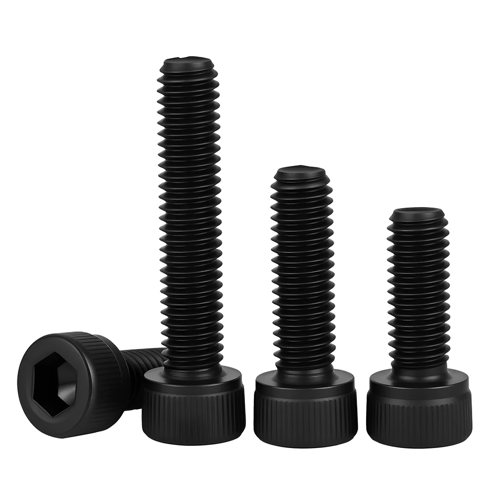 Hexagon Hex Socket Cap Head Screw Bolts M1.6 M2 M2.5 M3 M4 M5 M6 M8 M10 M12 12.9 Grade  Black Carbon Steel Allen Screw DIN912