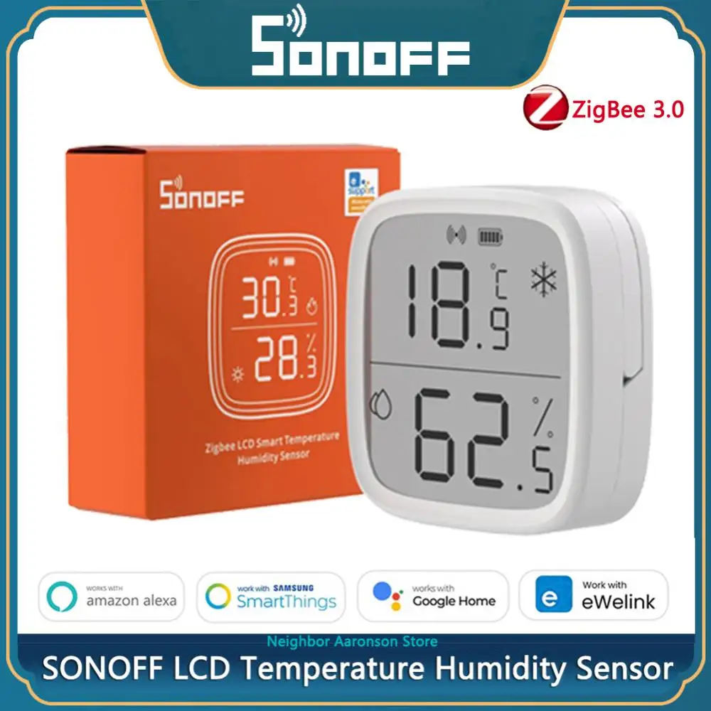 SONOFF SNZB-02D Zigbee LCD Smart Temperature Humidity Sensor eWelink smart home Temperature Monitor support Google Home Alexa