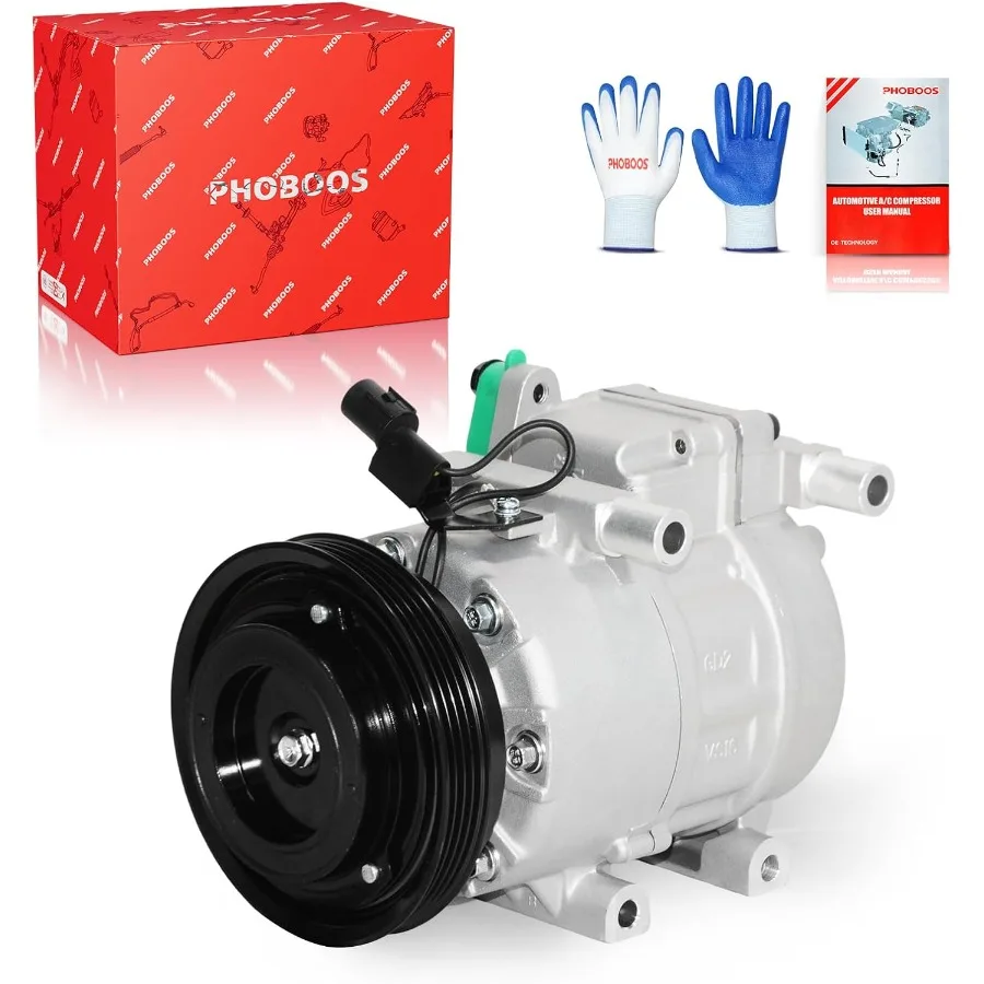 A C Compressor with Clutch Compatible with  Elantra 20072012 L4 2.0L for Fast Cooling Performance Low Noise Operation and Easy