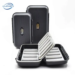 Waterproof Fly Fishing Box Black Tackle Lure Bait Fish hook Box ABS Plastic Fishing Accessory Tool Storage Box For fishing goods