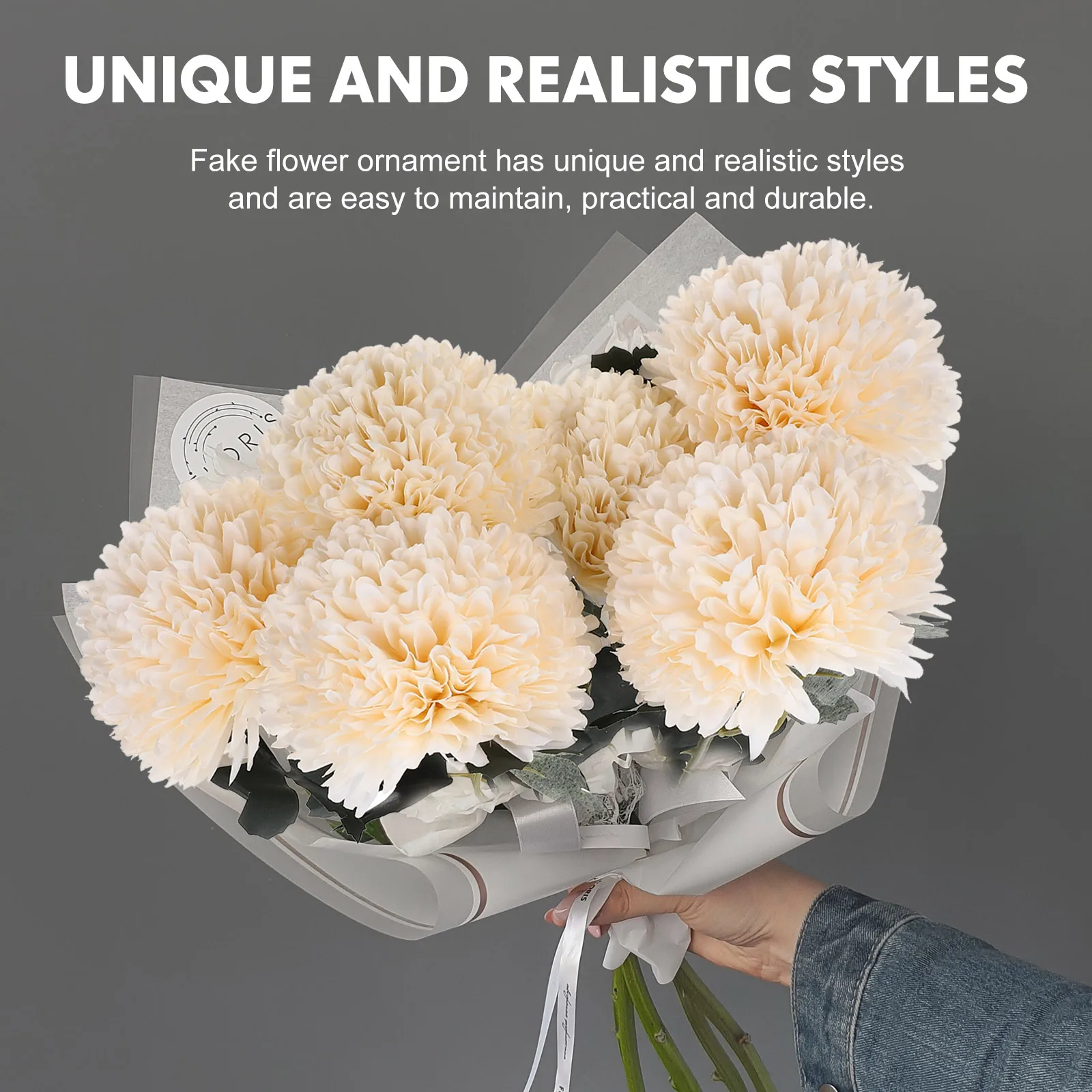 

6 Pcs Artificial Flower Decoration Faux Dandelion Flowers Realistic Fake Decorations Polyester Wedding Bride