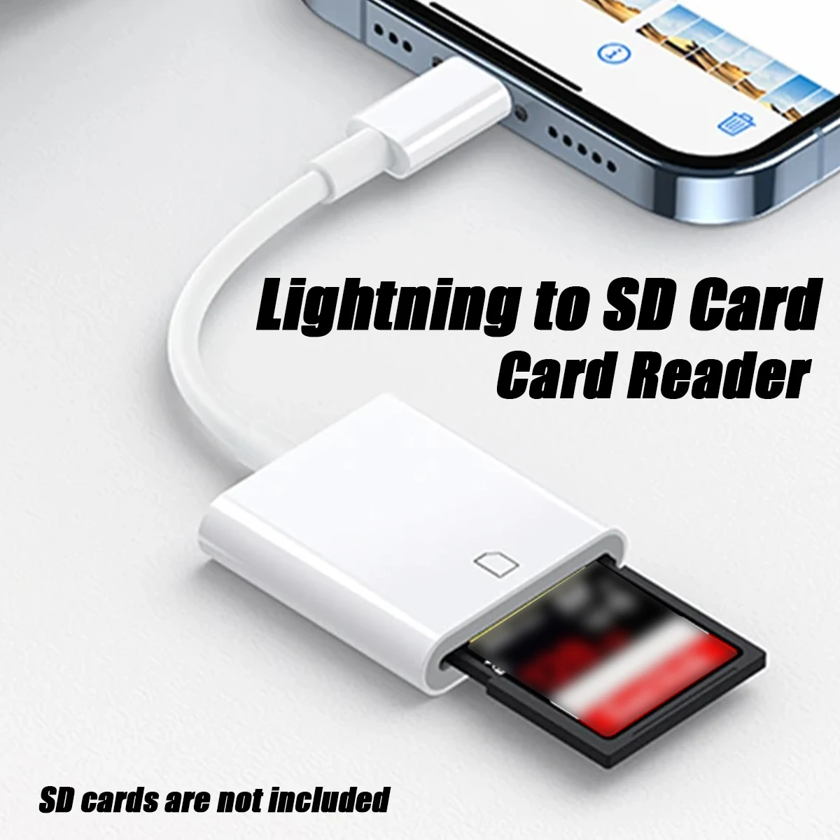 

Lighting to SD Card Reader Adapter for iPhone 14 13 12 11 Pro Pro Max Mini Xs Max XR X iPad OTG Card Reader PhotoTransmission