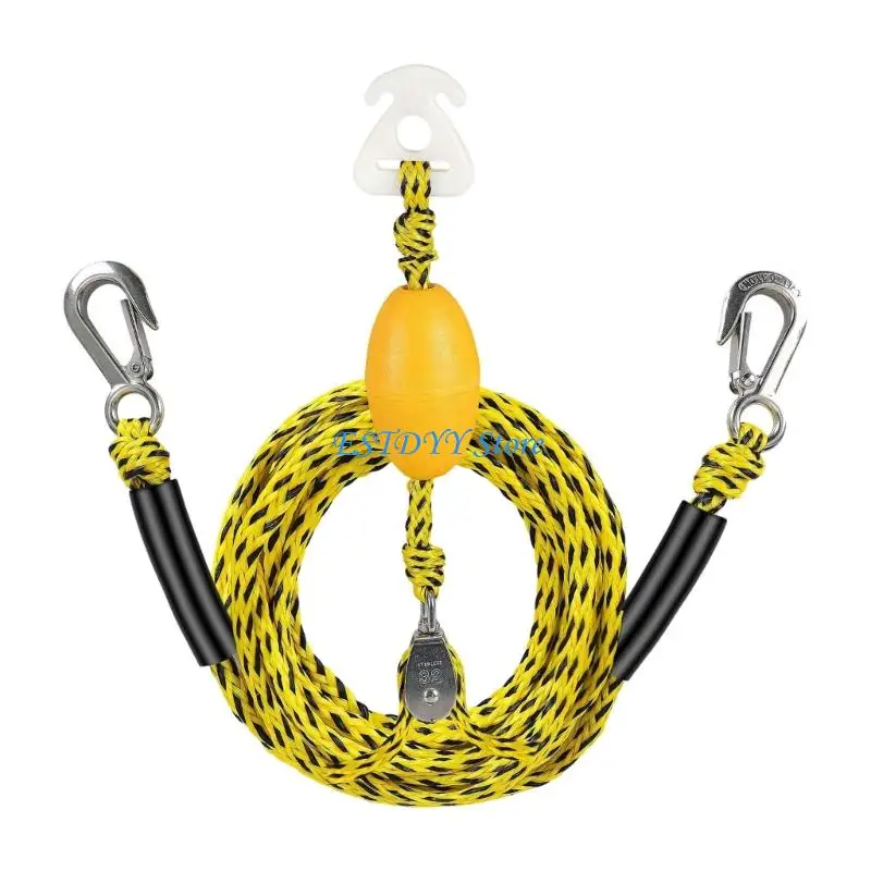 G6DE Long 17Ft Water Sports Towing Rope With Double Hook And Enhances Visibilities