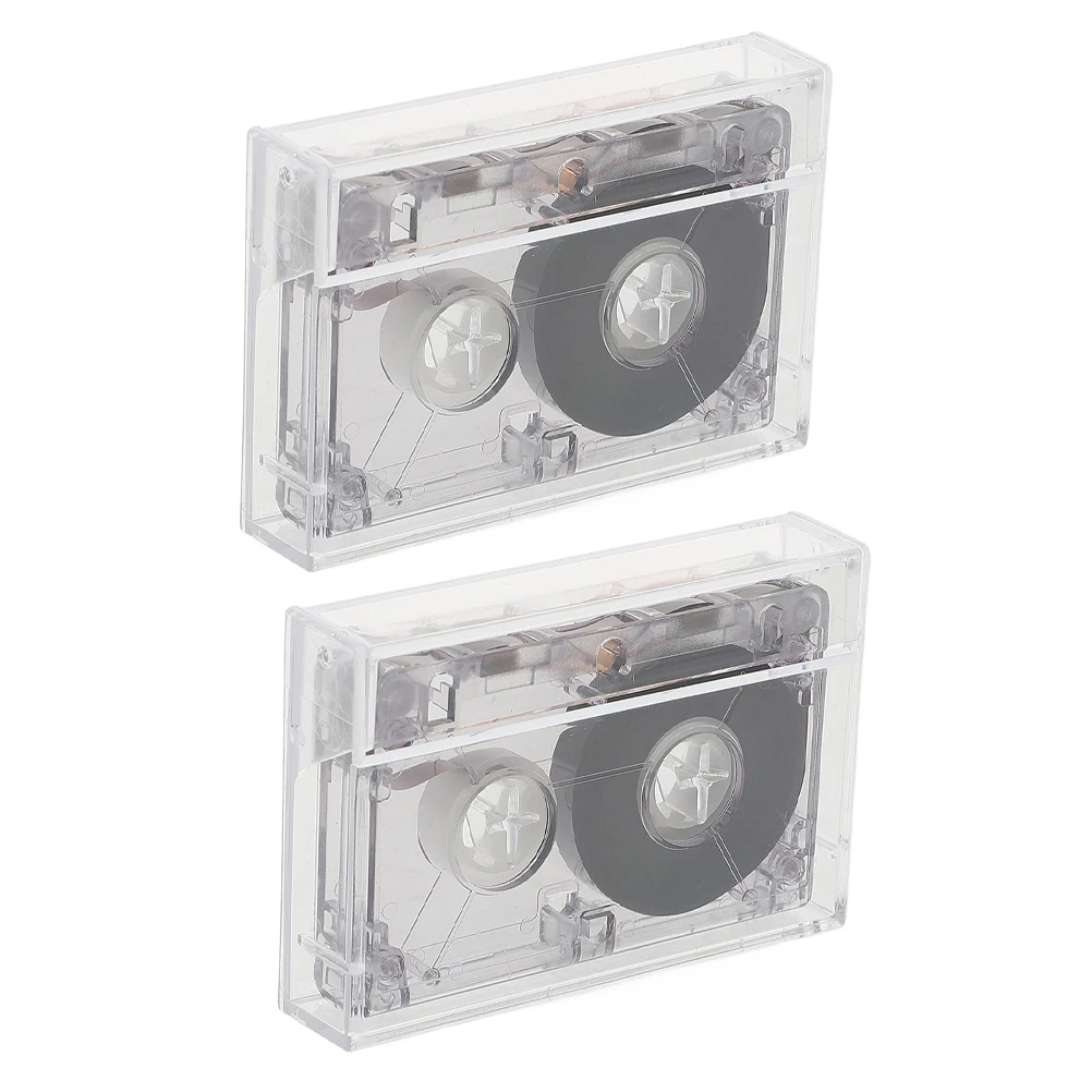 

2Pcs Mini Blank Cassette Tape 60 Minute Clear Recording for Interview Machines Music Speech Audio Recording Cassette Tapes Blank