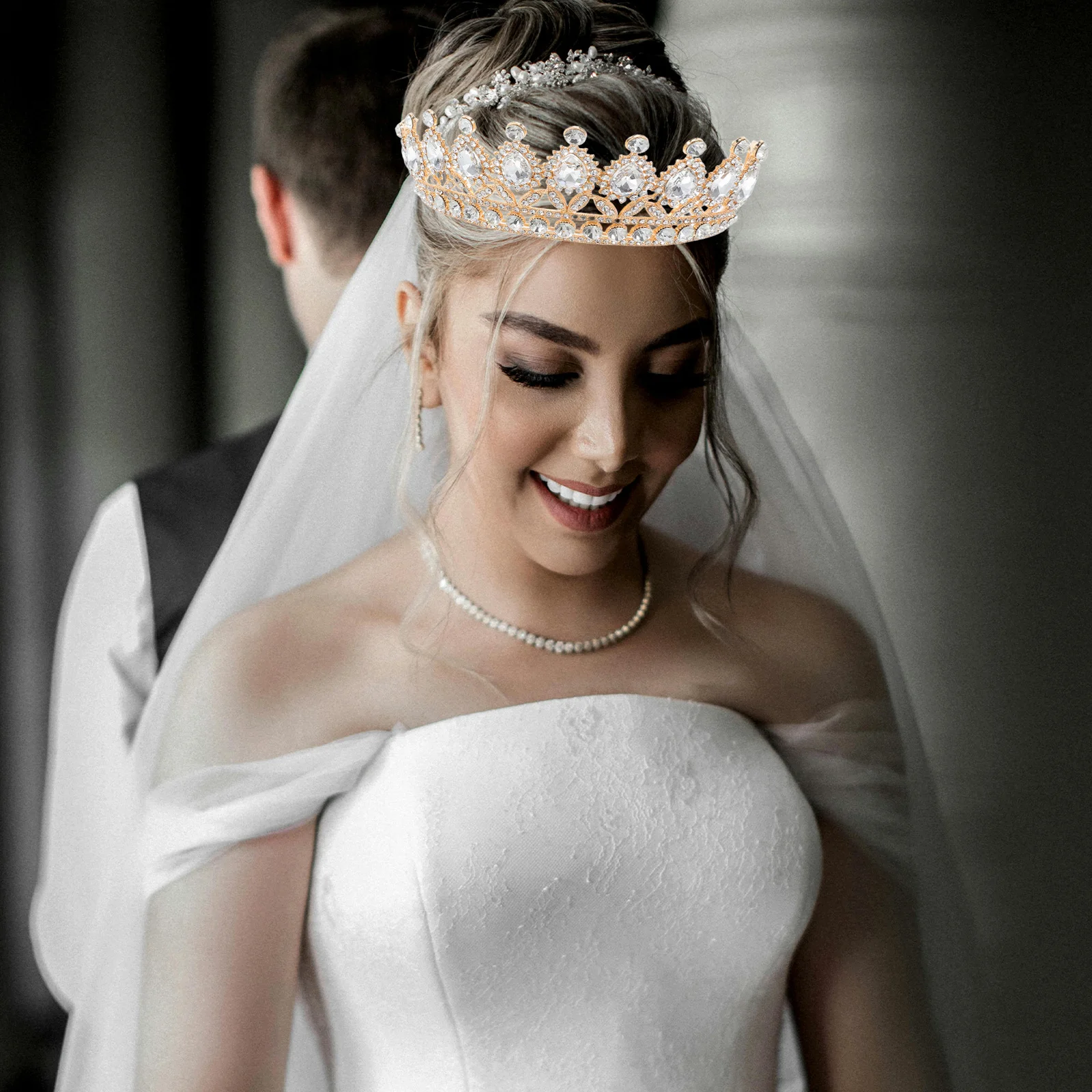 

Wedding Crown Elegant Rhinestone Bridal Headband Crystal Princess Tiara For Women Party Birthday Cosplay Prom