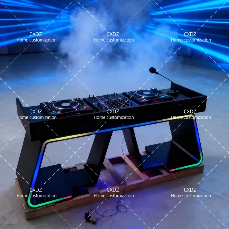 Voice Activated LED Luminous DJ Table Removable Audio Mixing Console for Party Room Bar Nightclub Stage Lighting Equipment