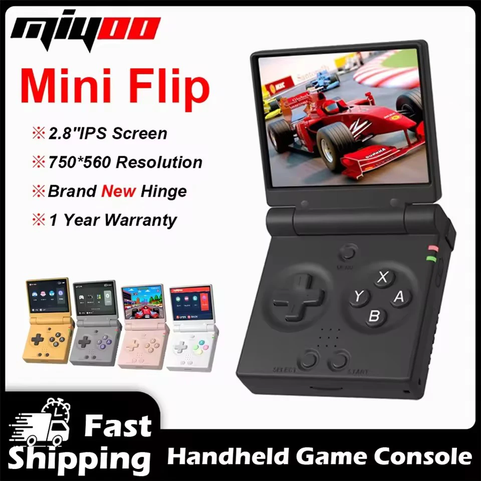 MIYOO Mini Flip Retro Handheld Game Console 2.8''IPS Screen Classic Portable Video Game Consoles Simulator Retroid Players Gift
