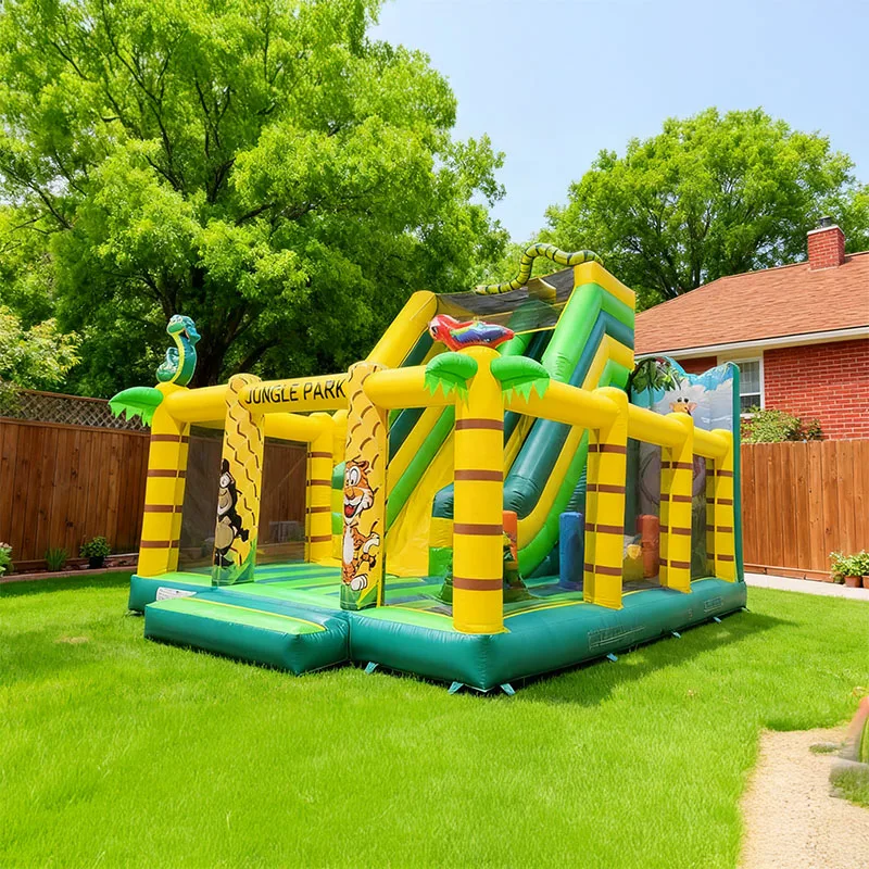Parque infantil inflable de jungla, castillo inflable para saltar al aire libre, bóveda para fiesta de cumpleaños, parque inflable, parque infantil
