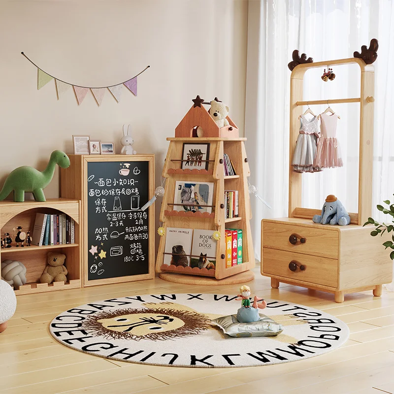 Miniature Story Book Shelf Tree Design Vertical Wooden Bookcase Desk Three-tier Bookcase Display Estante Livros Storage Bookcase