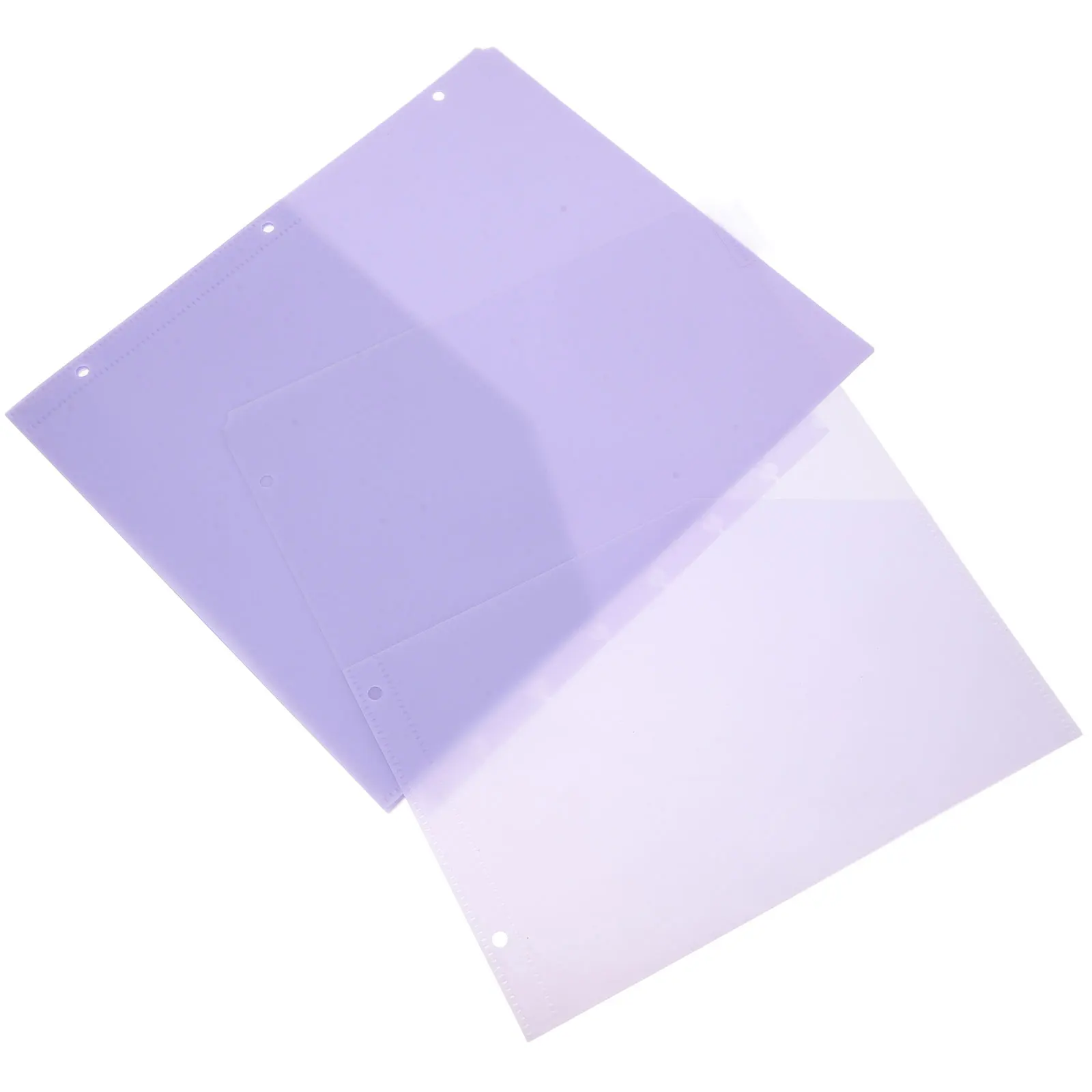 

8 Pcs A4 3 Holes Binder Pockets Punched For Organizing Schedules Plastic Binder Pockets File Document Protection Pockets