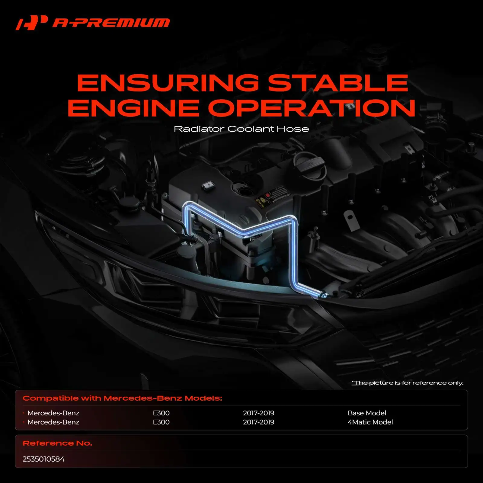 A-Premium Radiator Hose for Mercedes-Benz E300 2017-2019