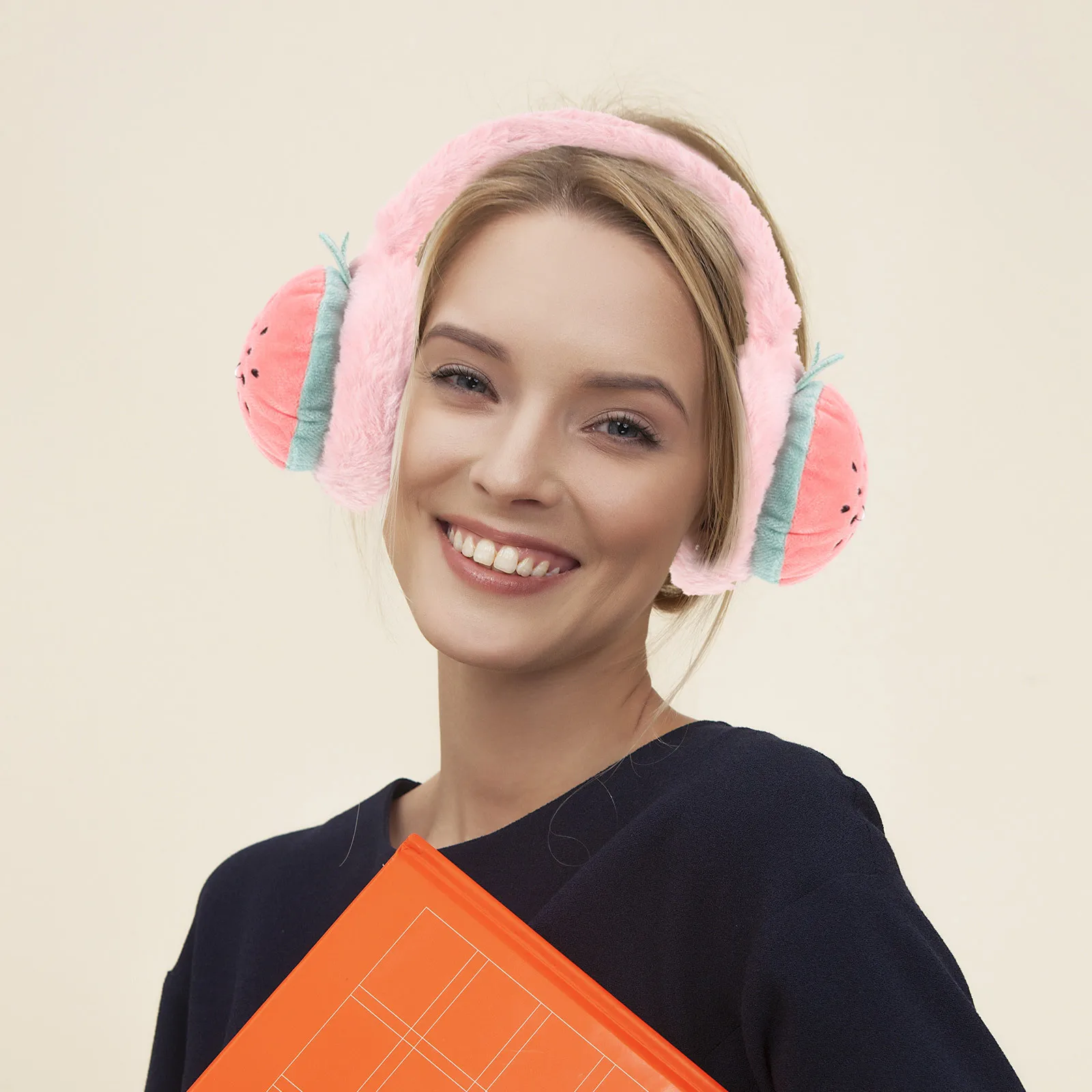 Zimowe nauszniki dla dzieci, urocze ocieplacze na uszy, pełna ochrona, przenośne, do użytku na zewnątrz, wzór z kreskówki.