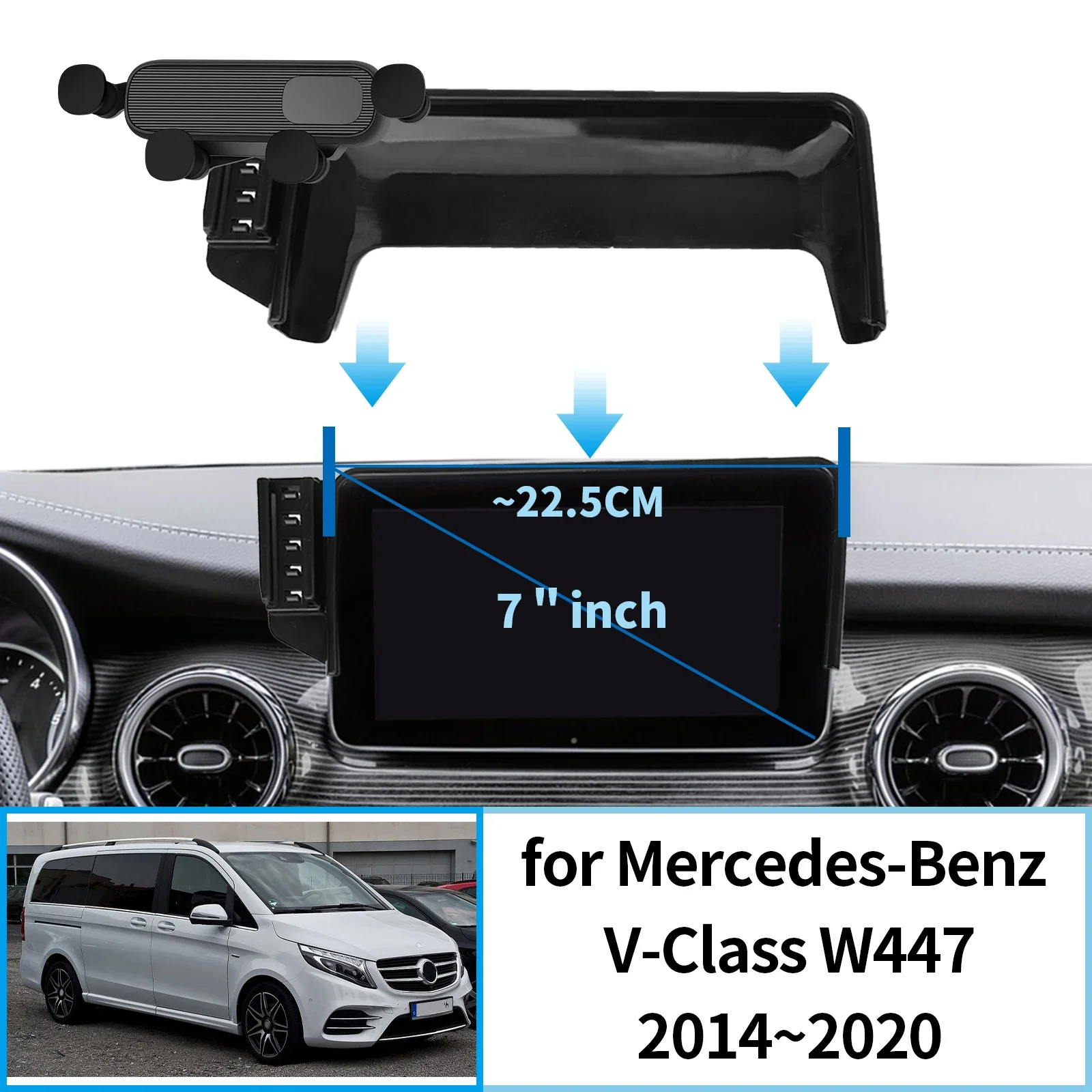 

Car Mobile Phone Holder for Mercedes-Benz V-Class W447 2014~2020 GPS Bracket Navigation Stand Auto Accessories
