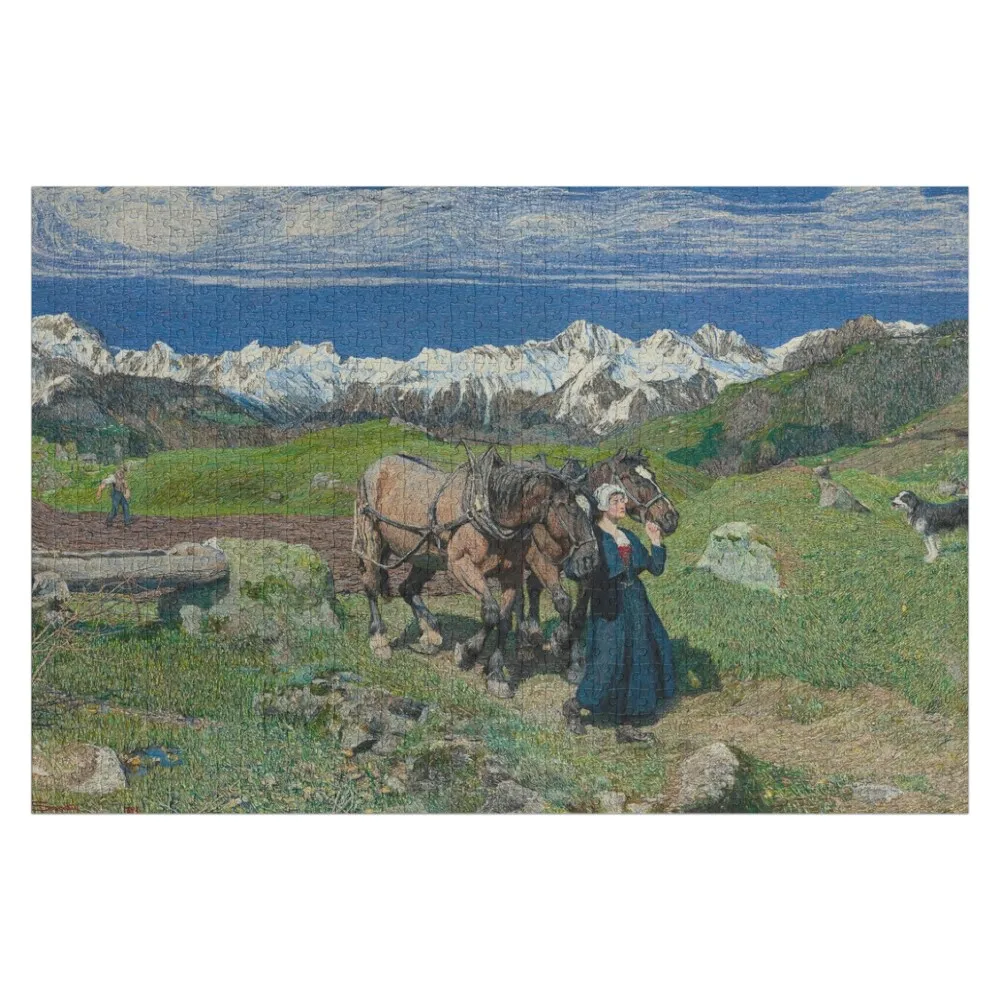 

Spring in the Alps - Giovanni Segantini Jigsaw Puzzle Woods For Adults Adult Wooden Puzzle