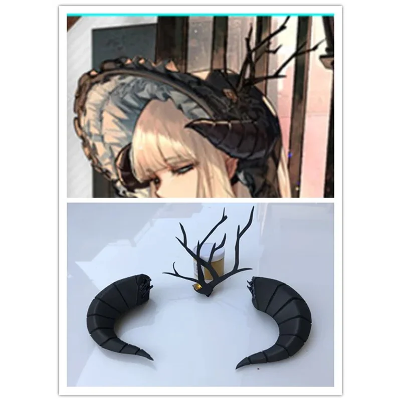 Game Arknights Nightingale Cosplay Horns Head Clip Branch Headgear Headwear Cosplay Props Accessories Hair Clip Halloween