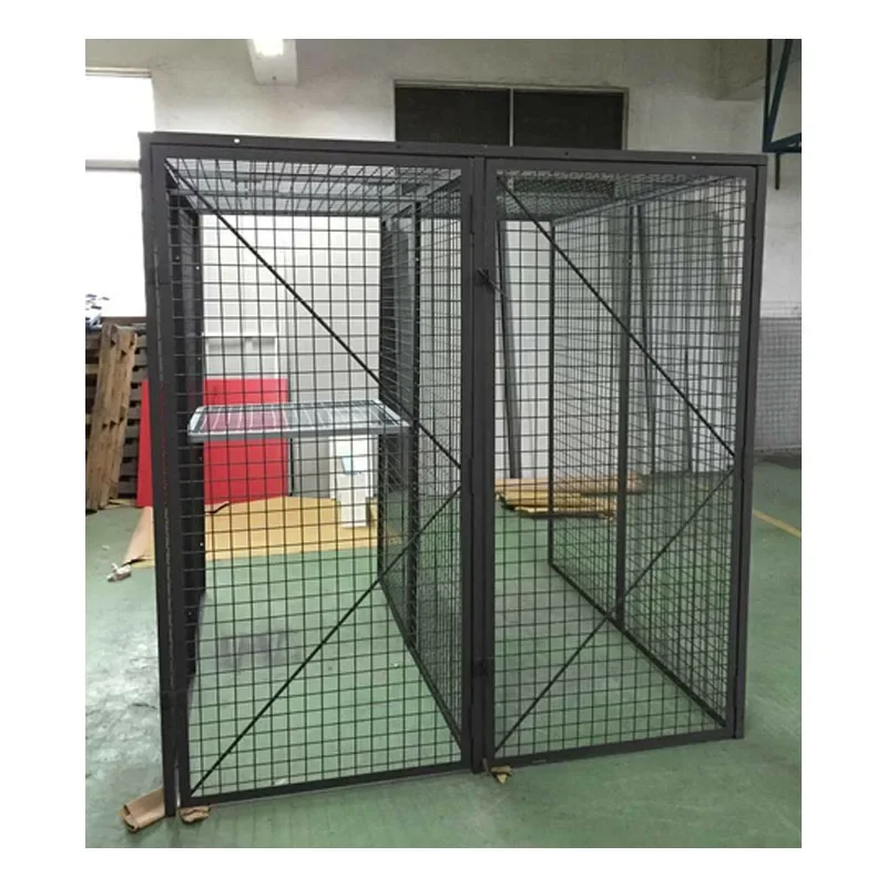 weld structure/ open steel wire mesh locker/cage install on the ground