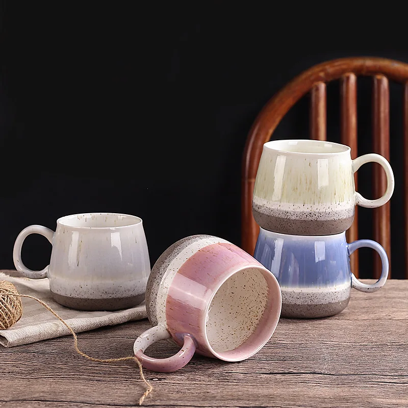 500ML Large Ceramic Coffee Mugs Pottery Tea Cup for Office and Home Hot Cold Drinking Stylish Texture Glaze Mug