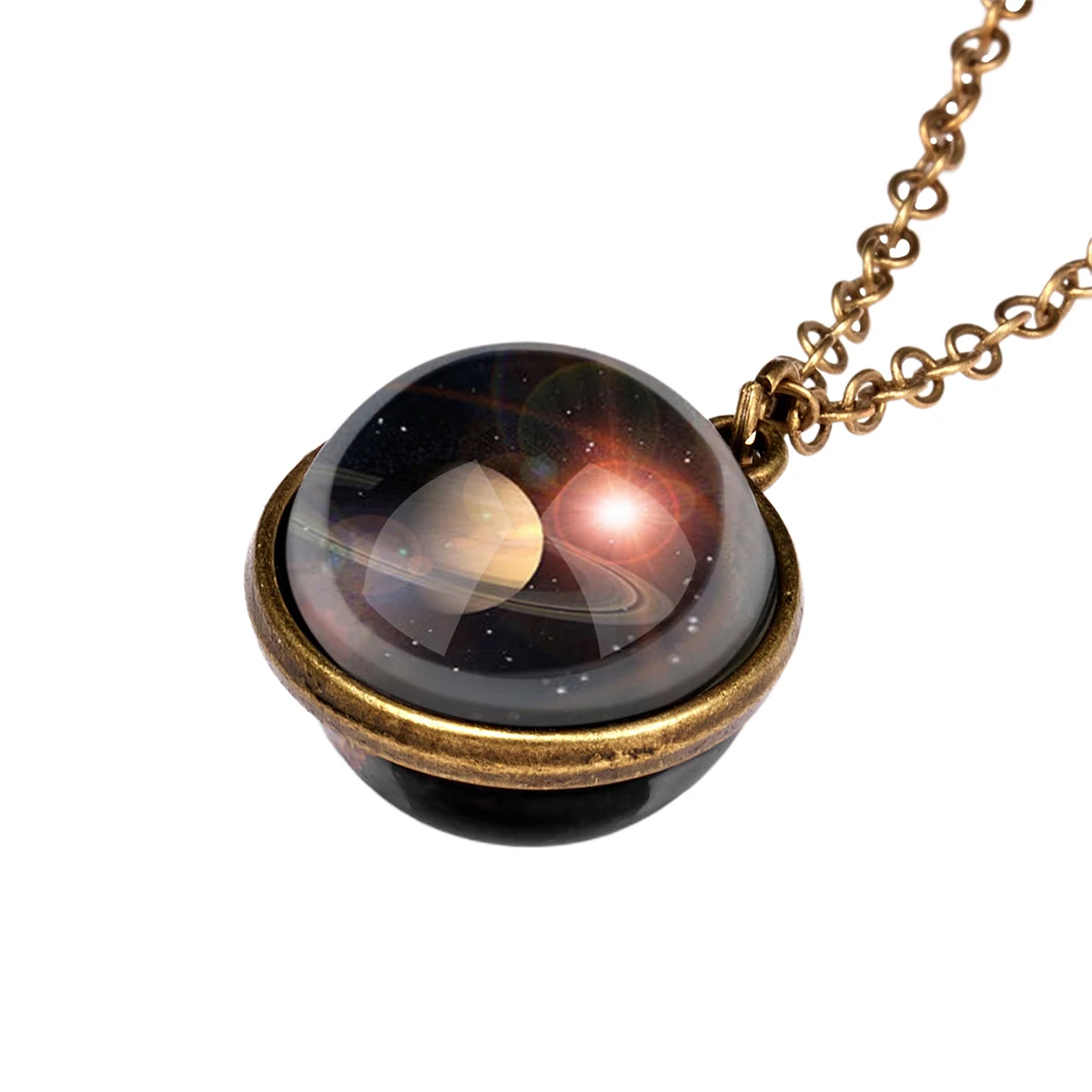 

Glow In The Dark Retro Universe Sky Stainless Steel Necklace Durable Pendant For Women Men Party Daily Wear Unique Gift 5