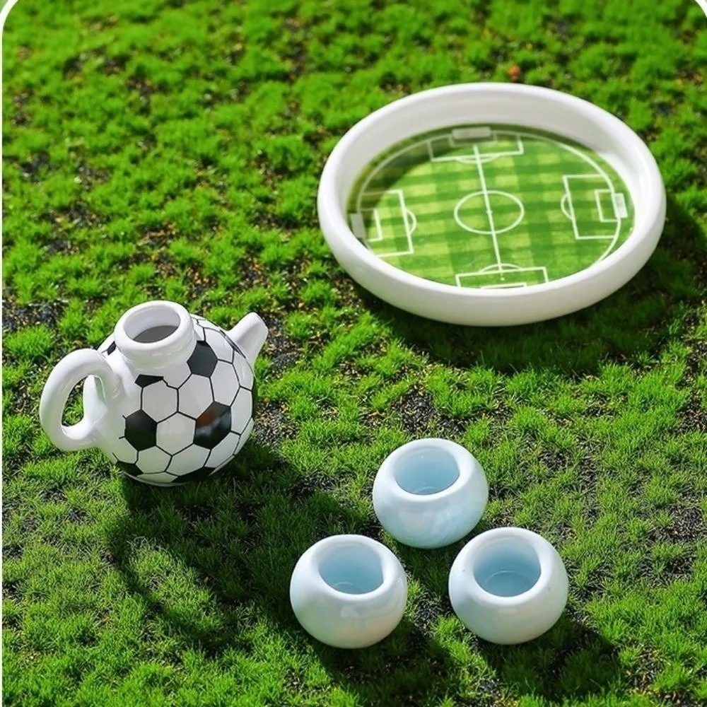 Micro-model Decoration Tea Cup Set Exquisite Sports Style Mini Ceramic Teapot Ornaments Funny Drinkware Home Desk