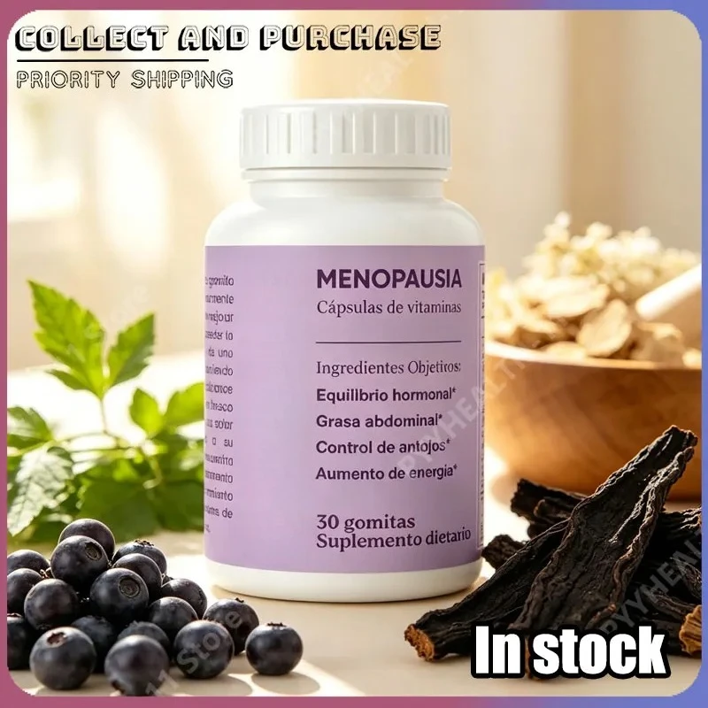 Menopause Capsules with Ashwagandha, Vitex, Black Cohosh and Vitamin D3 Hormonal Balance Support for Women 60 Capsules