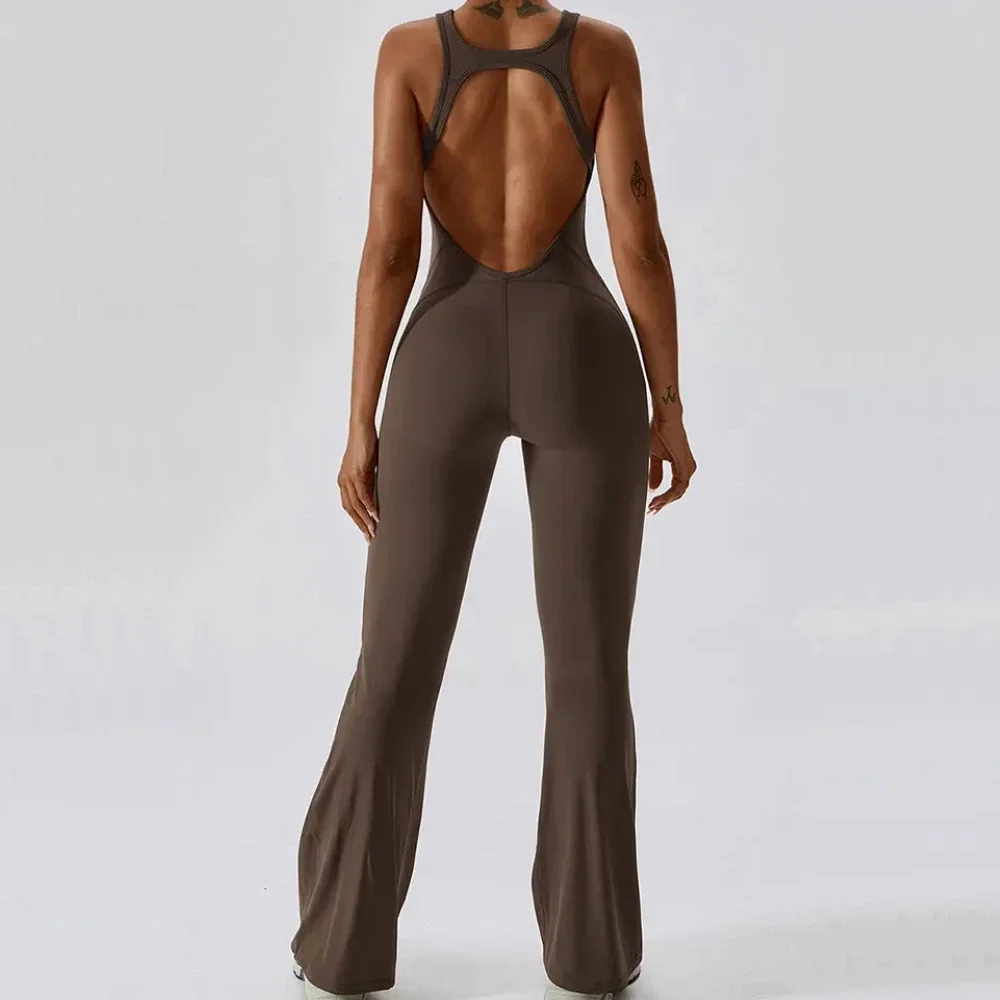 Solid Yoga Jumpsuit One Piece Outfit Fitness Bodysuit Workout Clothes for Women Sportwear Women Buttock lifting Set Activewear