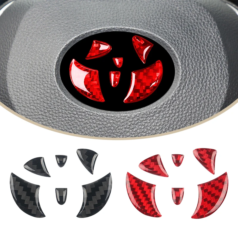 Autocollant intérieur de volant de voiture, garnitures en fibre de carbone, accessoires de décalcomanies intérieures, Toyota Prius CorTrustRav4