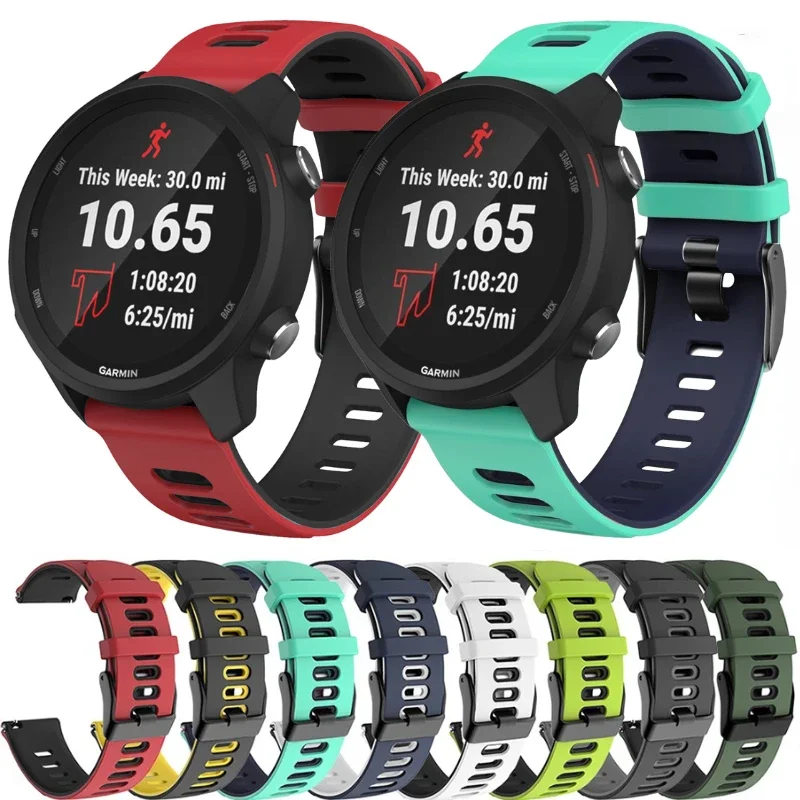 22mm 20mm Silicone Strap For Samsung Galaxy Watch 5/4/3/Huawei Watch 3 GT2/Active 2 Two-color Bracelet For /Stratos