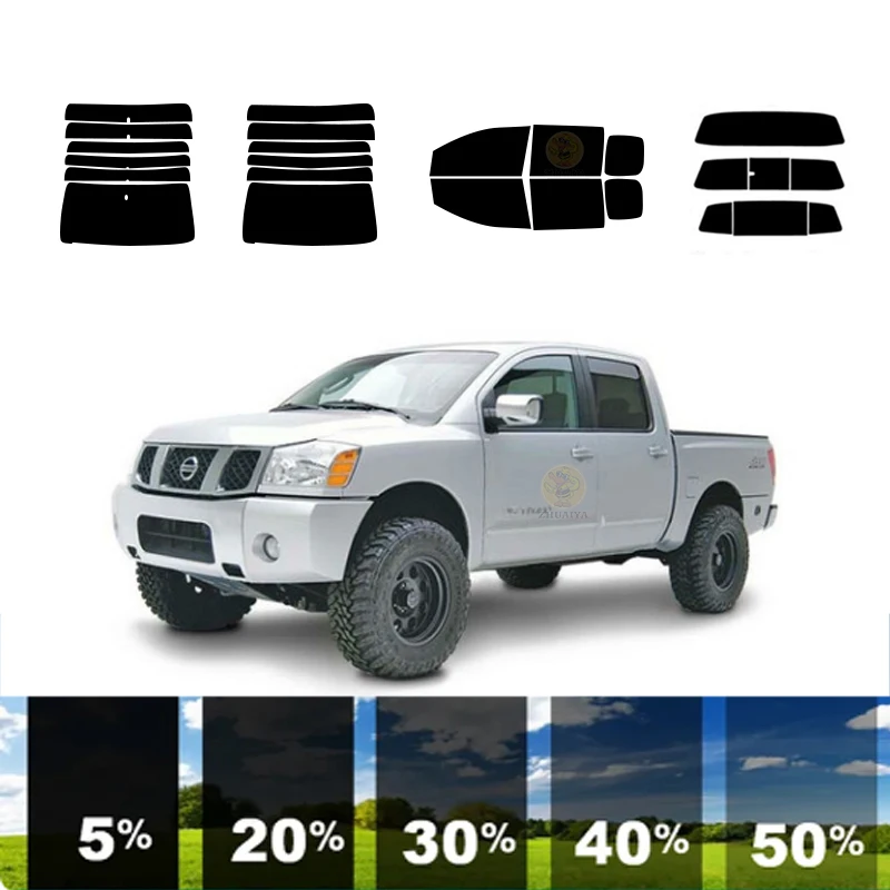 precut Removable Window Tint Film For Car 100% UVR 5%-70%VLT Heat Insulation Carbon ﻿For NISSAN TITAN 4 DR PU 2004-2015