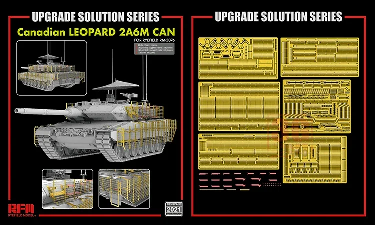 Ryefield model upgrade etchant RM-2021 Leopard 2A6M Canada tank modification with RM-5076