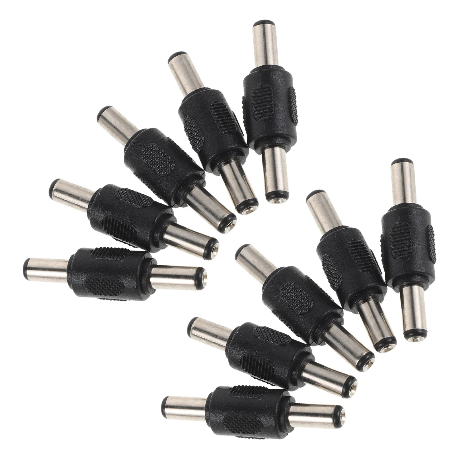 

10Pcs Dc Connector Power Cord Straight Barrel Plug Coupler Male to Male 5.5x2.1mm Inline Jack Adapter for Laptop Camera LED
