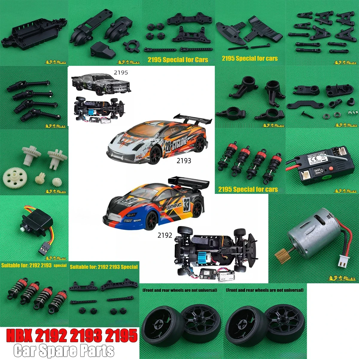 HBX 2192 2193 2195 RC Peças de reposição para carro de controle remoto ESC pneus diferencial engrenagem de direção chassi amortecedor motor