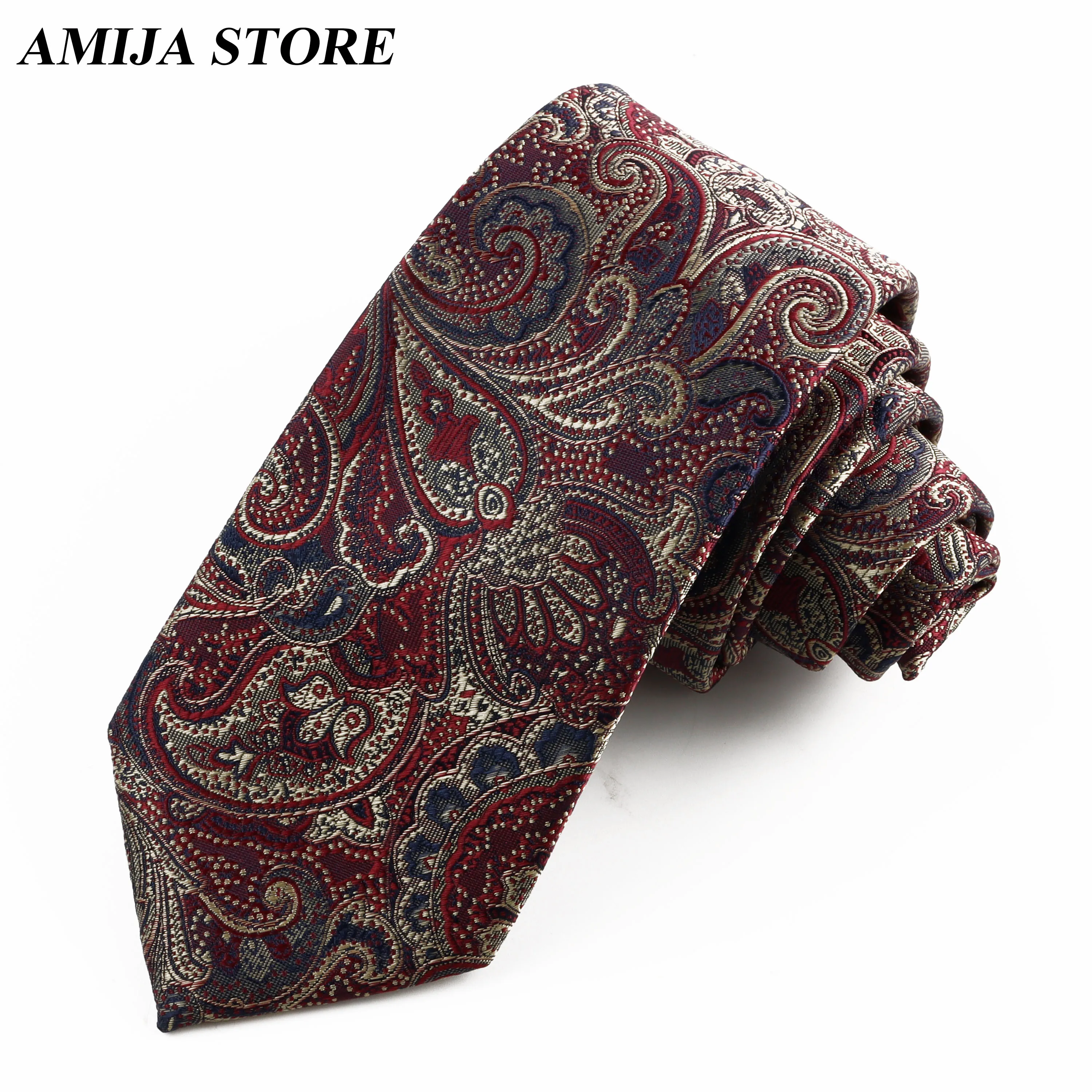 2 pezzi set fazzoletto cravatta blu navy e rosso cravatta da uomo modello paisley cravatte quadrate in poliestere tascabili per il regalo della festa nuziale