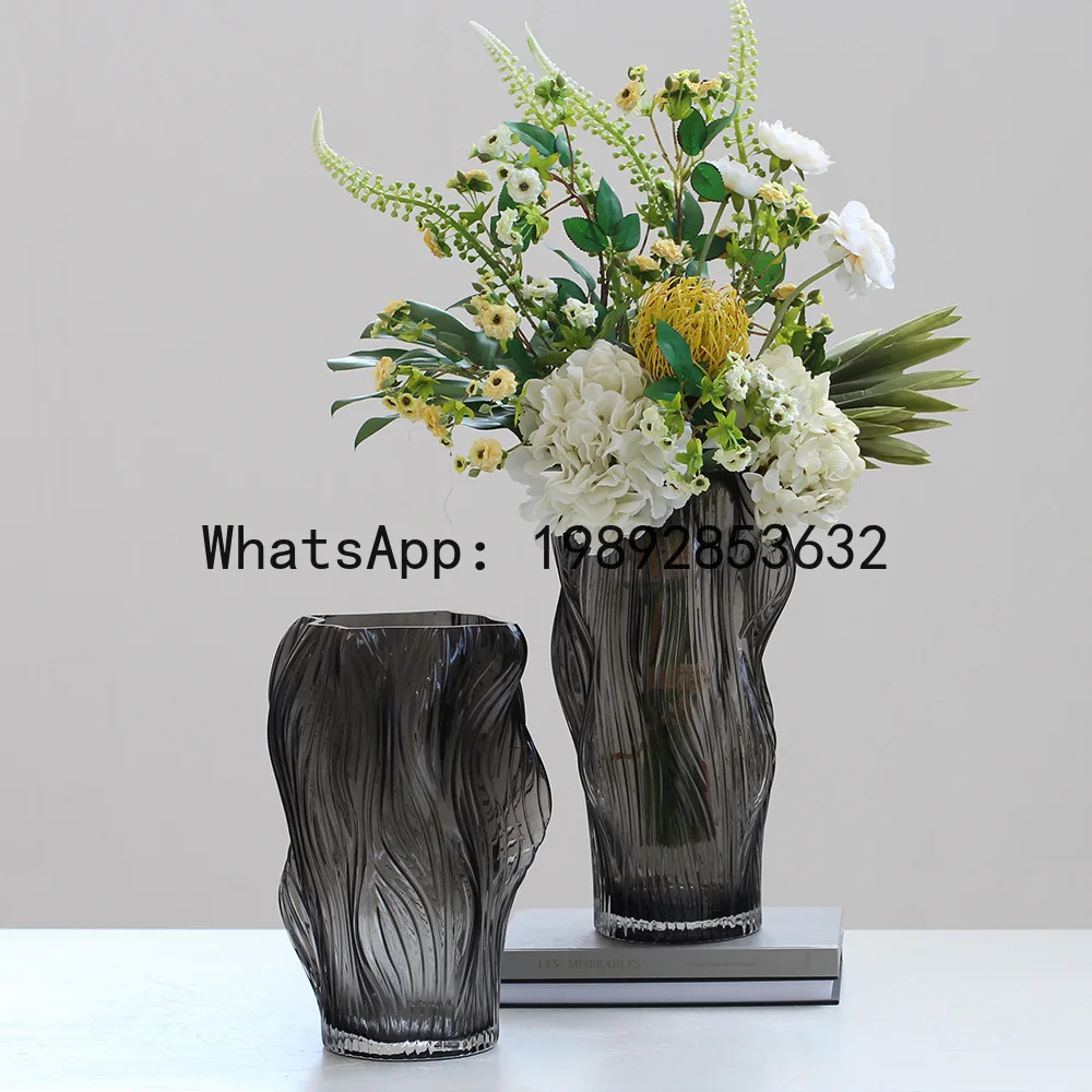 Glass Vase Hand-made Glass Hydroponic Bottle with Irregular Geometry Terrarium Flower Vase Room Decoration Accessories