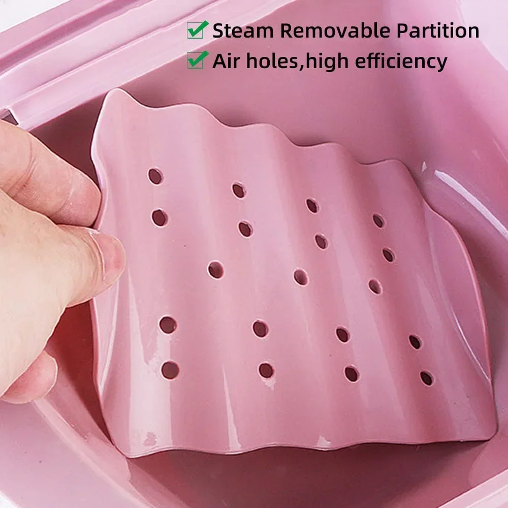 1-2-serving Silicone Steamed Fish Bowl Heat Resistant Microwave Oven Steamer with Lid Creative Baking Gadgets Kitchen Tools