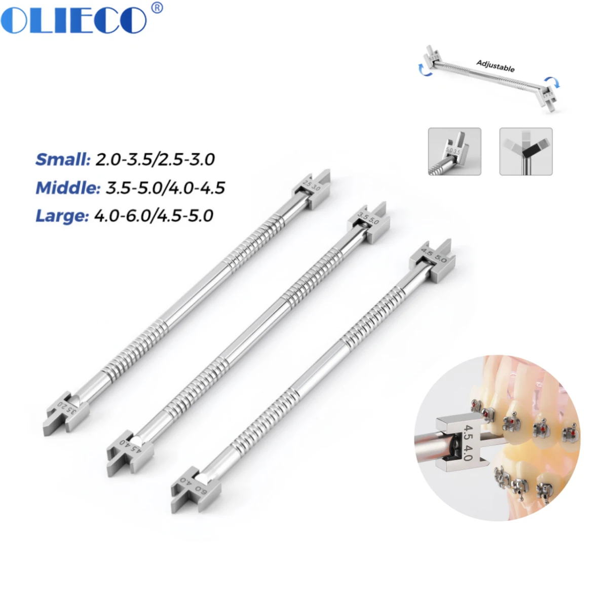 

1Pc Dental Orthodontic Brackets Position Gauge Stainless Steel Material Adjustable Bracket Height Precision Dentist Tool