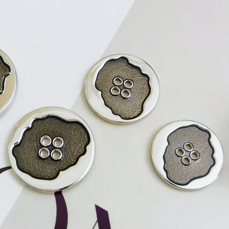 6 Stück Vierloch-Metallknöpfe für Kleidung, Bastelarbeiten, Damenmäntel, DIY-Nähknöpfe, handgefertigte Kleidungsdekoration, Accessoires – Detail 4