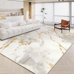 Luxury White Marble Carpet for Living Room Nordic Gold Decoration Home Tapis Non-slip Washable Rugs for Bedroom Ins Floor Mat 러그